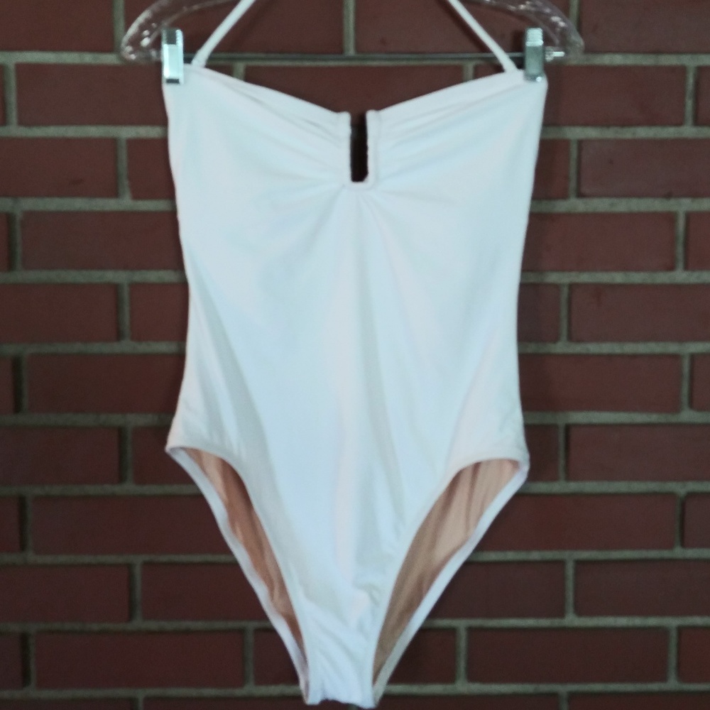 J Crew White one piece swimsuit rushed cups